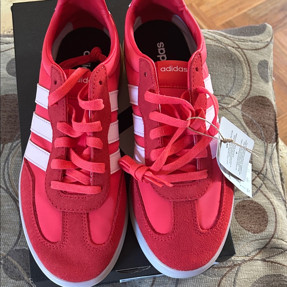 Adidas Scarlet and White Casual Sneakers